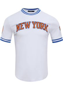 Pro Standard New York Knicks White Chenille Short Sleeve Fashion T Shirt