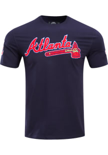 Pro Standard Atlanta Braves Navy Blue Chenille Short Sleeve Fashion T Shirt