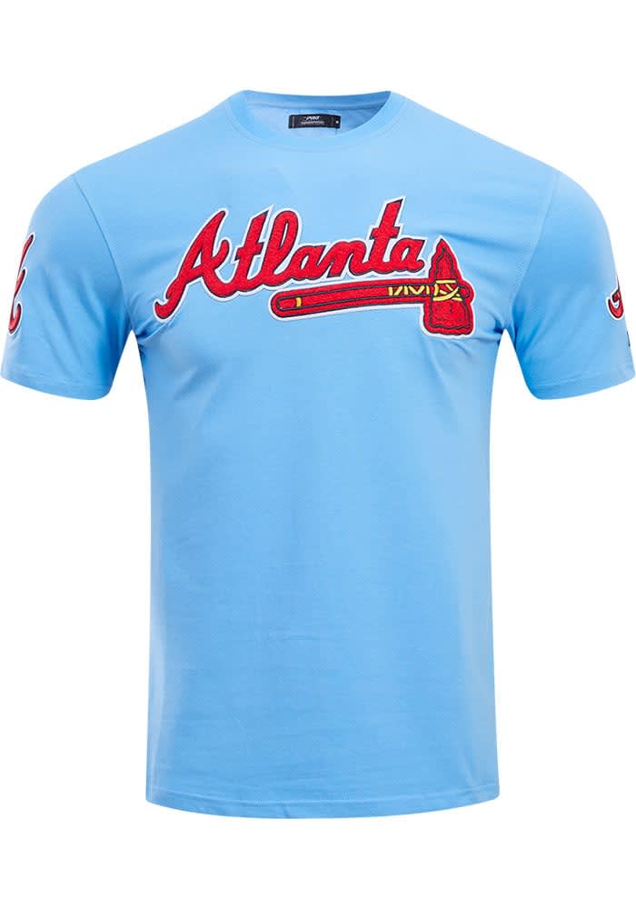 Pro Standard Atlanta Braves UNIVERSITYBLUE Chenille Short Sleeve Fashion T Shirt