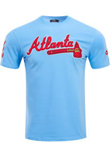 Pro Standard Atlanta Braves Blue Chenille Short Sleeve Fashion T Shirt