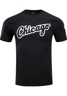 Pro Standard Chicago White Sox Black Chenille Short Sleeve Fashion T Shirt