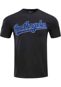 Pro Standard Los Angeles Dodgers Black Chenille Short Sleeve Fashion T Shirt