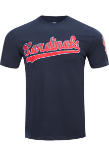 Pro Standard St Louis Cardinals Navy Blue Chenille Short Sleeve Fashion T Shirt