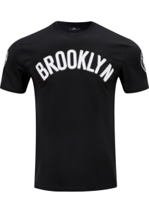 Pro Standard Brooklyn Nets Black Chenille Short Sleeve Fashion T Shirt