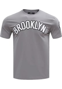 Pro Standard Brooklyn Nets Grey Chenille Short Sleeve Fashion T Shirt