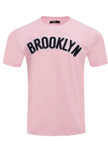 Pro Standard Brooklyn Nets Pink Chenille Short Sleeve Fashion T Shirt