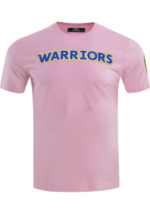 Pro Standard Golden State Warriors Pink Chenille Short Sleeve Fashion T Shirt