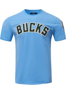 Pro Standard Milwaukee Bucks Blue Chenille Short Sleeve Fashion T Shirt
