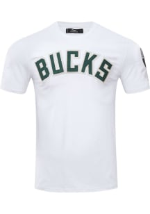 Pro Standard Milwaukee Bucks White Chenille Short Sleeve Fashion T Shirt