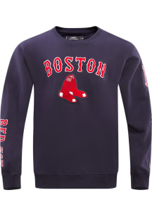Pro Standard Boston Red Sox Mens Navy Blue Classic Long Sleeve Fashion Sweatshirt