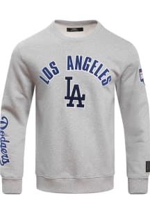 Pro Standard Los Angeles Dodgers Mens Grey Classic Long Sleeve Fashion Sweatshirt