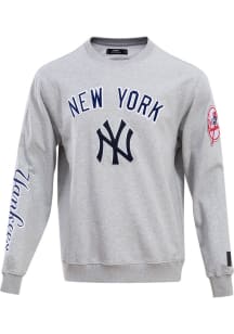 Pro Standard New York Yankees Mens Grey Classic Long Sleeve Fashion Sweatshirt