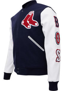 Pro Standard Boston Red Sox Mens Navy Blue Wool Varsity Heavyweight Jacket