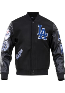 Pro Standard Los Angeles Dodgers Mens Black Wool Varsity Heavyweight Jacket