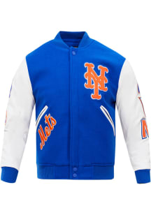 Pro Standard New York Mets Mens Blue Wool Varsity Heavyweight Jacket