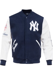 Pro Standard New York Yankees Mens Navy Blue Wool Varsity Heavyweight Jacket