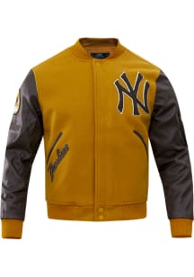 Pro Standard New York Yankees Mens Brown Wool Varsity Heavyweight Jacket