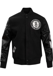Mens Brooklyn Nets Pro Standard Mens Wool Varsity Heavyweight Jacket - Black