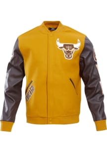 Pro Standard Chicago Bulls Mens Brown Wool Varsity Heavyweight Jacket
