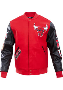 Pro Standard Chicago Bulls Mens Red Wool Varsity Heavyweight Jacket