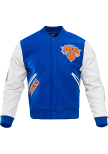 Pro Standard New York Knicks Mens Blue Wool Varsity Heavyweight Jacket