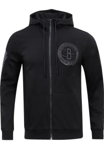 Pro Standard Brooklyn Nets Mens Black Tonal Long Sleeve Full Zip Jacket