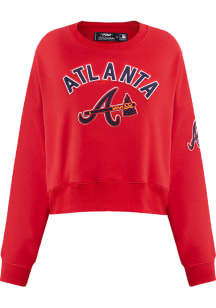 Pro Standard Atlanta Braves Womens Red Classic Crew Sweatshirt