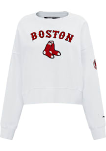 Pro Standard Boston Red Sox Womens White Classic Crew Sweatshirt