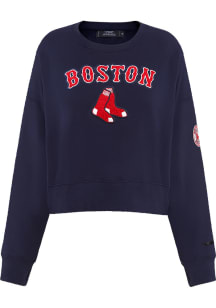 Pro Standard Boston Red Sox Womens Navy Blue Classic Crew Sweatshirt