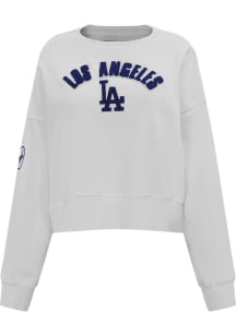 Pro Standard Los Angeles Dodgers Womens White Classic Crew Sweatshirt
