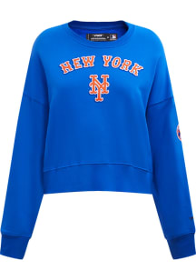 Pro Standard New York Mets Womens Blue Classic Crew Sweatshirt