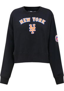 Pro Standard New York Mets Womens Black Classic Crew Sweatshirt