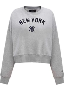 Pro Standard New York Yankees Womens Grey Classic Crew Sweatshirt