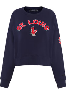 Pro Standard St Louis Cardinals Womens Navy Blue Classic Crew Sweatshirt