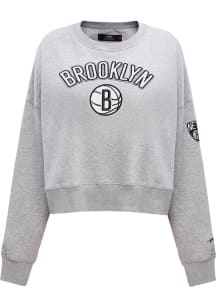 Pro Standard Brooklyn Nets Womens Grey Classic Crew Sweatshirt