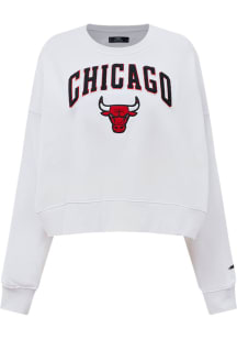 Pro Standard Chicago Bulls Womens White Classic Crew Sweatshirt
