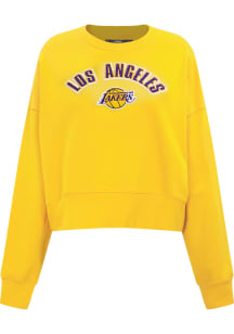 Pro Standard Los Angeles Lakers Womens Yellow Classic Crew Sweatshirt