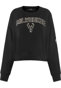 Pro Standard Milwaukee Bucks Womens Black Classic Crew Sweatshirt
