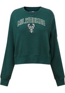 Pro Standard Milwaukee Bucks Womens Green Classic Crew Sweatshirt