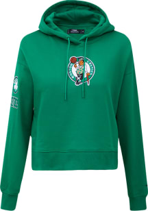 Pro Standard Boston Celtics Womens Green Classic Cropped Hooded Sweatshirt