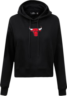 Pro Standard Chicago Bulls Womens Black Classic Cropped Hooded Sweatshirt