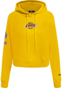 Pro Standard Los Angeles Lakers Womens Yellow Classic Cropped Hooded Sweatshirt