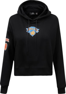 Pro Standard New York Knicks Womens Black Classic Cropped Hooded Sweatshirt