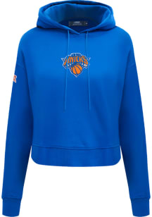 Pro Standard New York Knicks Womens Blue Classic Cropped Hooded Sweatshirt