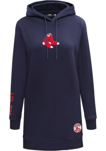 Pro Standard Boston Red Sox Womens Navy Blue Hoodie Short Sleeve Dress