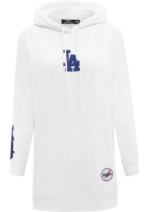 Pro Standard Los Angeles Dodgers Womens White Hoodie Short Sleeve Dress