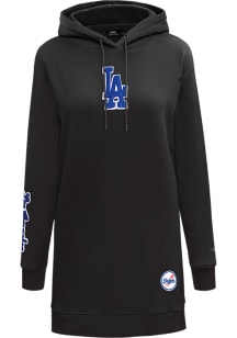 Pro Standard Los Angeles Dodgers Womens Black Hoodie Short Sleeve Dress