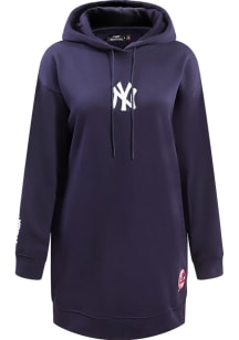 Pro Standard New York Yankees Womens Navy Blue Hoodie Short Sleeve Dress