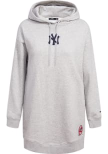 Pro Standard New York Yankees Womens Grey Hoodie Short Sleeve Dress