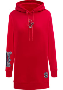 Pro Standard St Louis Cardinals Womens Red Hoodie Short Sleeve Dress